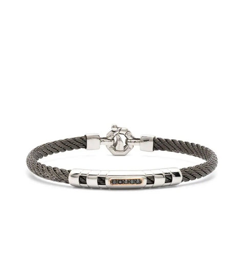 Pulsera de cadena tipo cuerda con detalles de diamantes